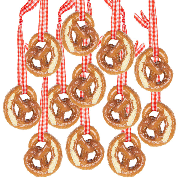 12 künstliche Brezeln zum Aufhängen - bayerische Deko Oktoberfest 3 cm - Foto 1