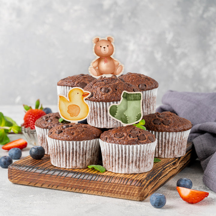 12 Babyparty Cupcake Topper Muffinstecker Kuchen Deko - Foto 3
