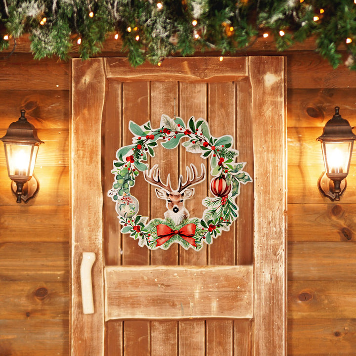 Weihnachtskranz für Tür & Wand Hirsch Mistel Ø 29 cm - Foto 5