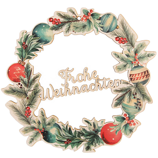 24 Stück Weihnachten Tischdeko - rot grün aus Holz 3-5 cm