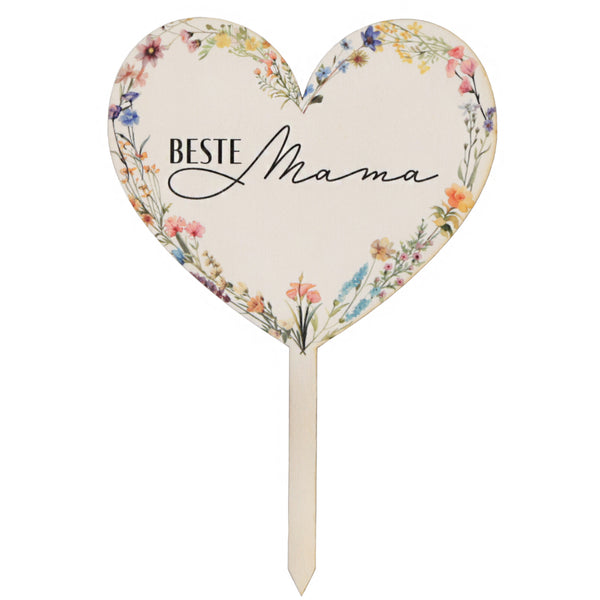 Muttertag Tortendeko "Beste Mama" Cake Topper Herz 18 cm - Foto 1