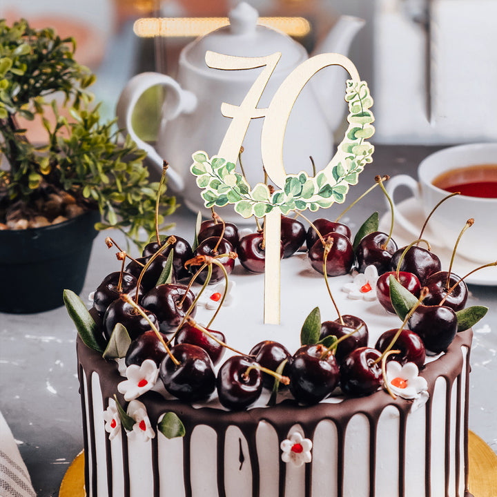 70. Geburtstag Cake Topper 70 Jahre - Jubiläum Holzstecker 18 cm - Foto 2