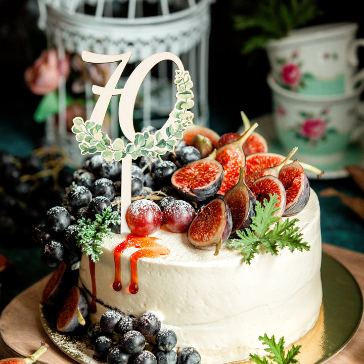 70. Geburtstag Cake Topper 70 Jahre - Jubiläum Holzstecker 18 cm - Foto 4