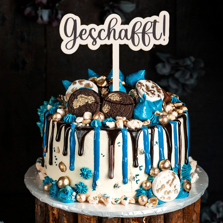 Geschafft Cake Topper Prüfung bestanden Schulabschluss Tortendeko - Foto 3
