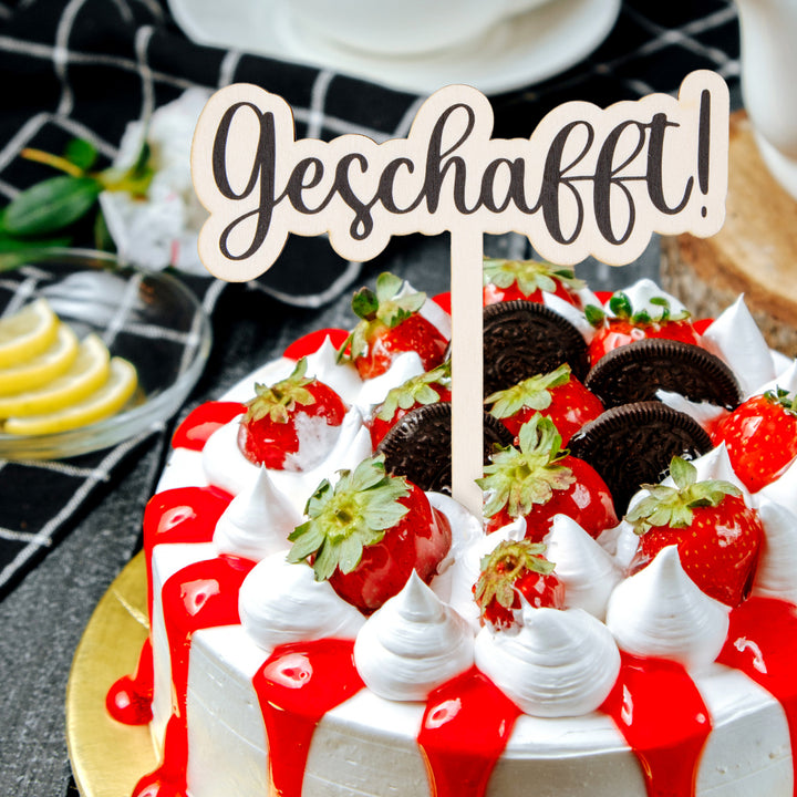 Geschafft Cake Topper Prüfung bestanden Schulabschluss Tortendeko - Foto 4