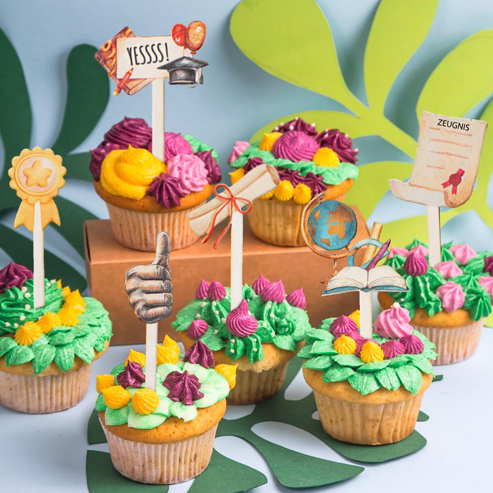 12 Muffinstecker Schulabschluss Abitur Tortendeko 10 cm - Foto 2