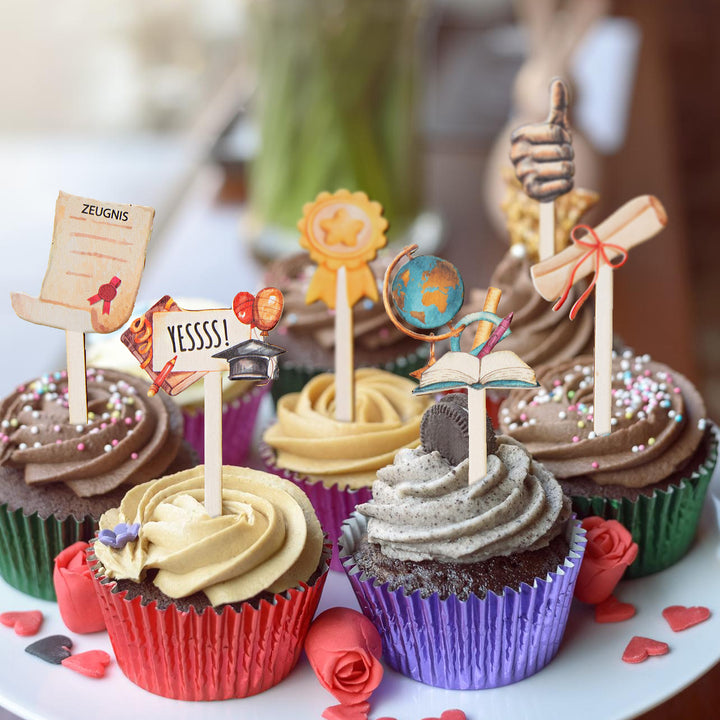 12 Muffinstecker Schulabschluss Abitur Tortendeko 10 cm - Foto 4