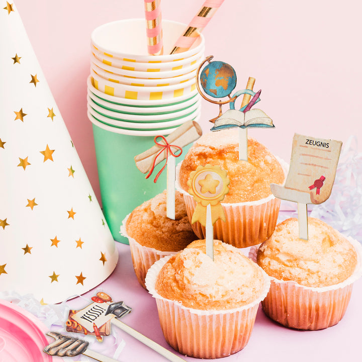 12 Muffinstecker Schulabschluss Abitur Tortendeko 10 cm - Foto 5