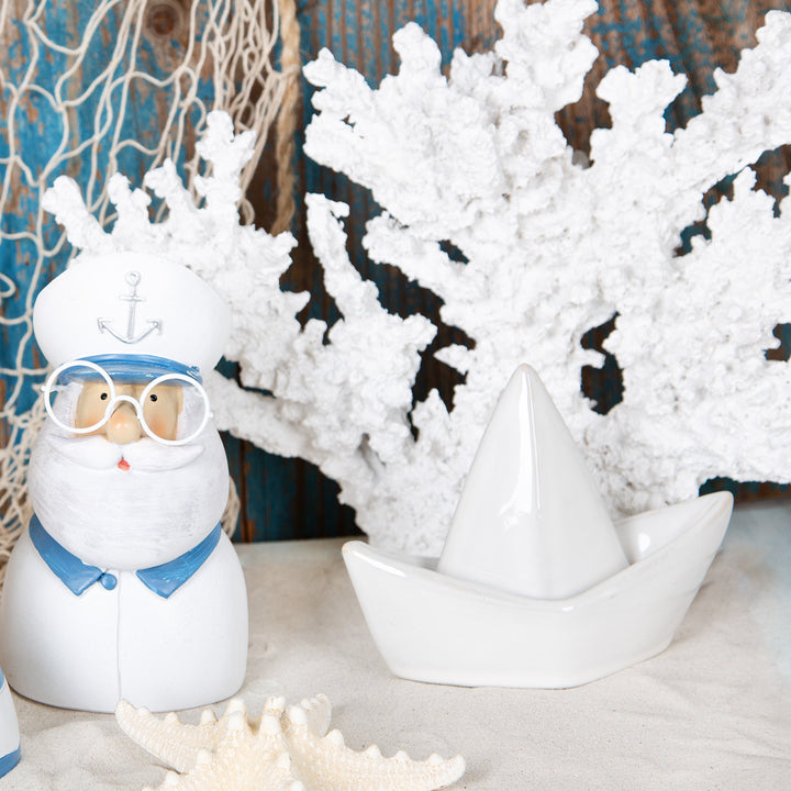 künstliche Koralle Dekofigur weiß grau Maritime Badezimmer 33 cm - Foto 2