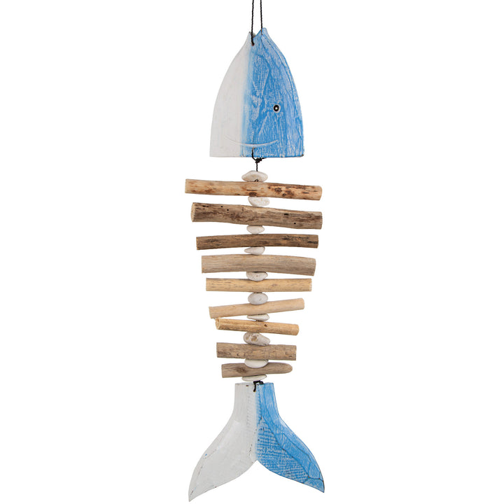Großer blau weißer Fisch aus Holz zum Aufhängen ca. 70 cm - Foto 1