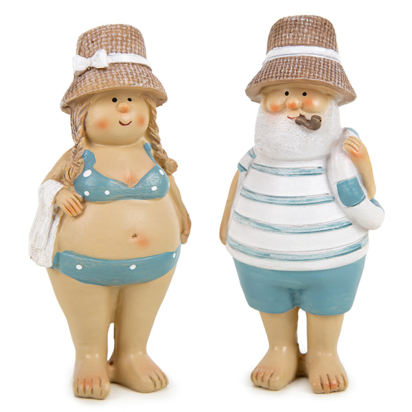 Urlauber Figuren Set - 2 Badeurlauber Mann & Frau Sommer 12,5 cm - Foto 1