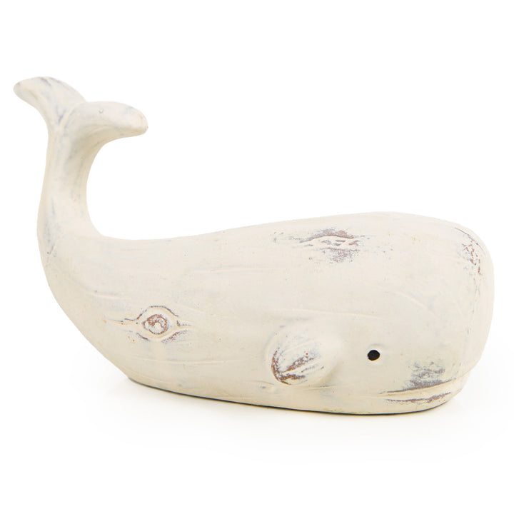 Wal Figur weiß creme Terrakotta - Meeresdeko Badezimmer 13,5 cm - Foto 1
