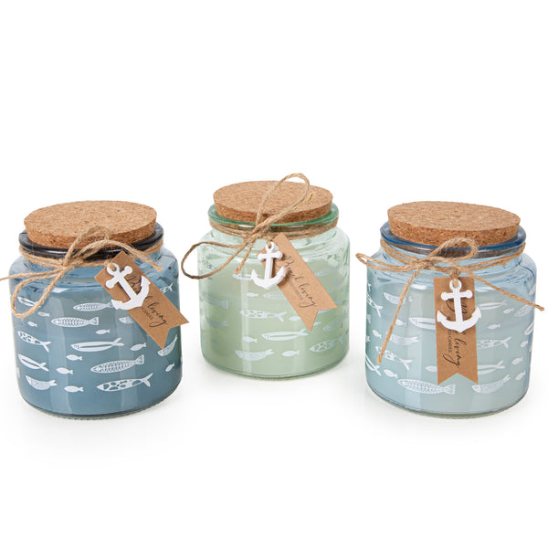 Logbuch-Verlag 3 Muschel Deko Figuren blau braun aus Holz Sommer Strand Maritime Dekoration Dekofigur mediterran 19 cm