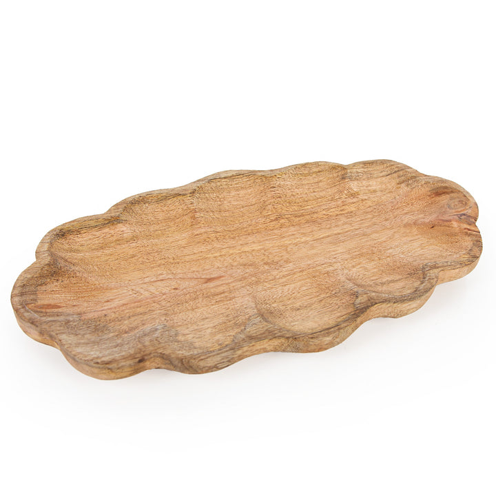 kleine Muschel Schale aus Holz Dekorative Holzschale in Muschelform Schlüssel- und Schmuckablage Naturholz 28 x 14.5 x 2,5 cm - Foto 1