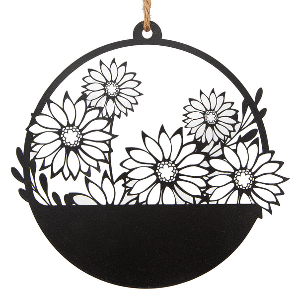 Metall Kranz Blumen filigran schwarz Ø 19 cm Dekokranz Frühling Sommer - Foto 1