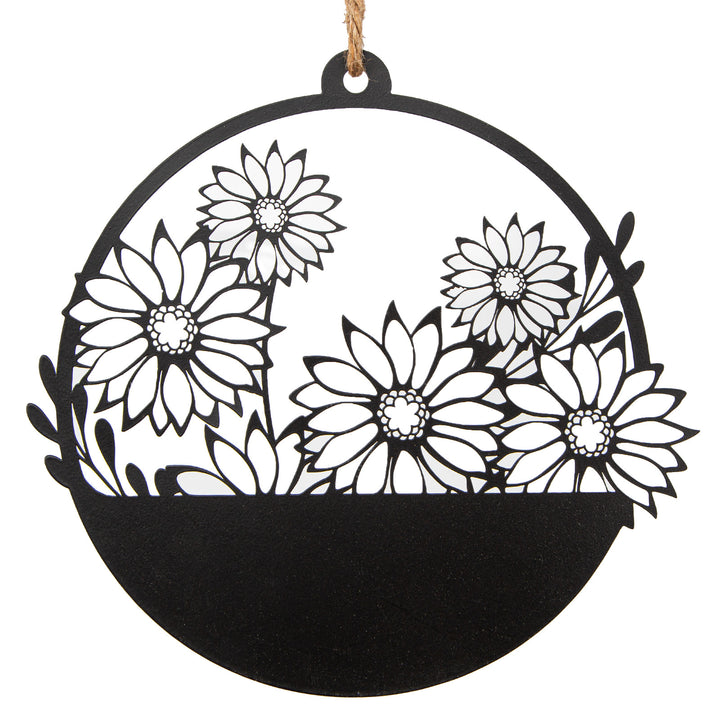Metall Kranz Blumen filigran schwarz Ø 19 cm Dekokranz Frühling Sommer - Foto 1