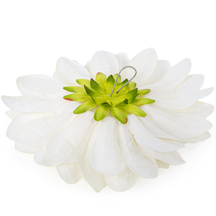 große Kunstblume zum Aufhängen Dahlie Blüte weiß Wanddekoration Wandornament Ø 35 cm - Foto 2