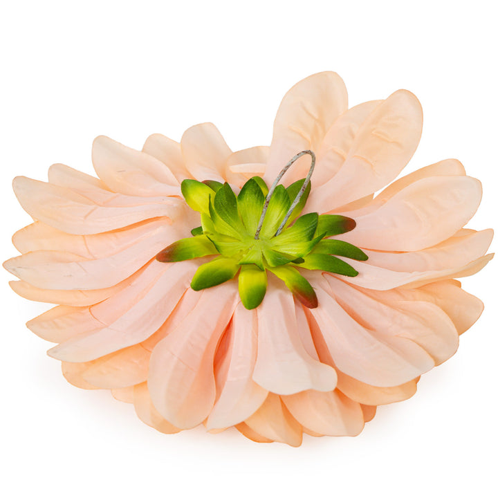 XXL Kunstblume Dahlie in pfirsichfarben apricot orange Wandornament Blume zum Aufhängen Dekoobjekt Ø 35 cm - Foto 2
