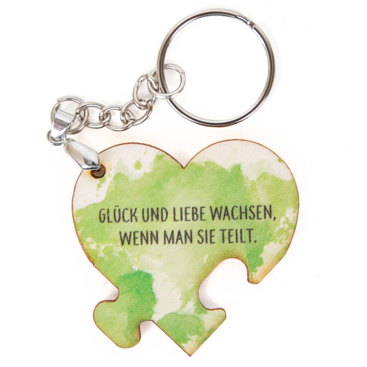 Schlüsselanhänger Puzzleteile 4 Stück für Familie & Freunde Kleeblatt Herzen - Foto 2
