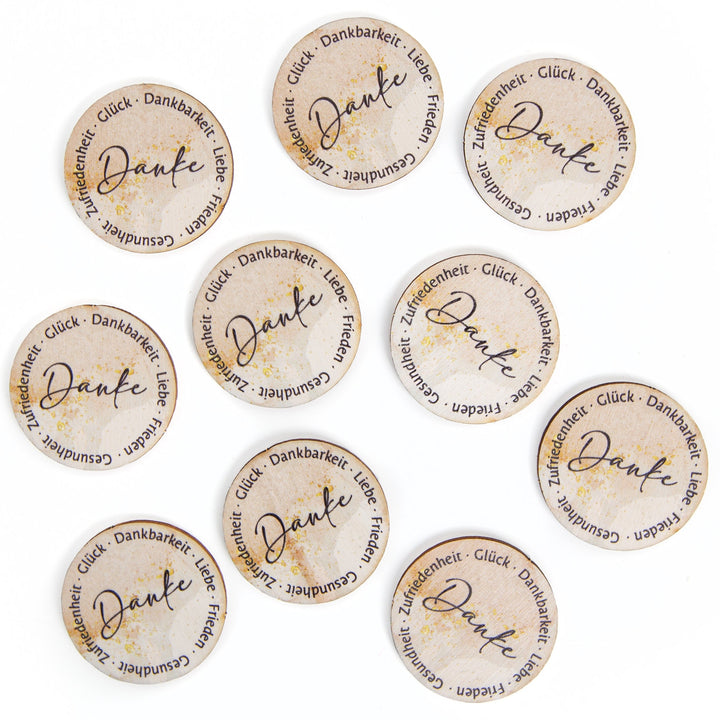 10 kleine Dankesgeschenke für Mitarbeiter & Kunden aus Holz 4 cm - Foto 1