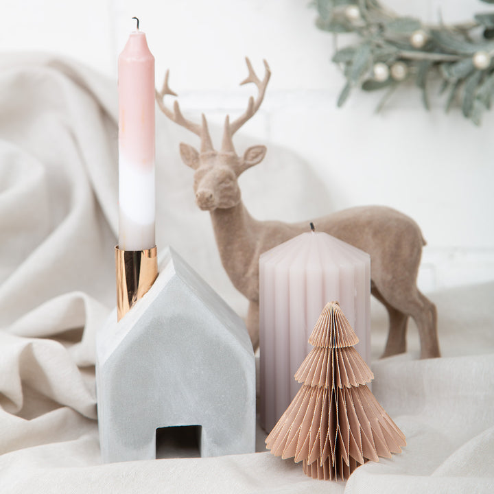 Türkranz Weihnachten Winterdeko mit Hirsch 26 x 30 cm Rostbraun Metall