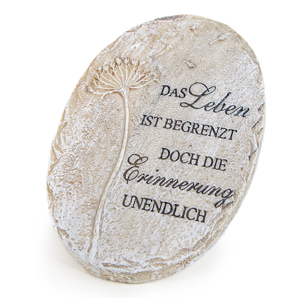 Grabschmuck mit Spruch und Pusteblume 12 x 18 cm in weiß Natur - Foto 1