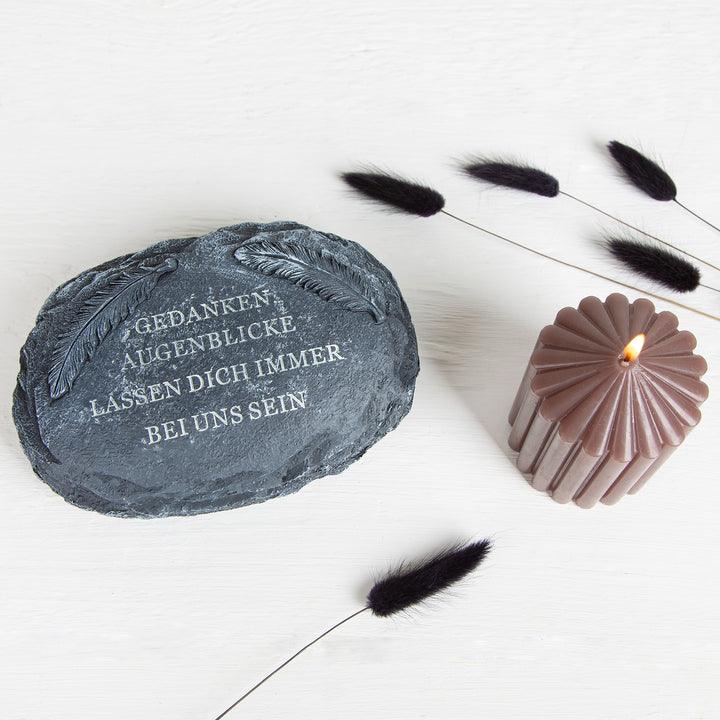 Gedenkstein mit Text in anthrazit 18 x 13 x 6 cm frostsicher - Foto 2