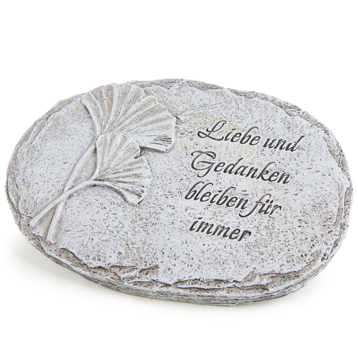 Deko Grabherz mit Blüten 10,5 x 10 x 4 cm  frostsicher &quot;In Liebe&quot;