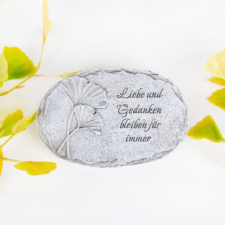 Deko Grabherz mit Blüten 10,5 x 10 x 4 cm  frostsicher &quot;In Liebe&quot;