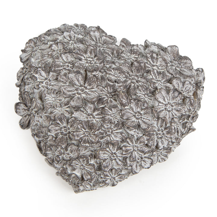 Grabschmuck Stein mit Text 17 x 11 x 7 cm silber hellgrau frostsicher