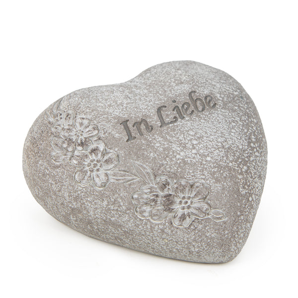 Deko Grabherz mit Blüten 10,5 x 10 x 4 cm frostsicher "In Liebe" - Foto 1