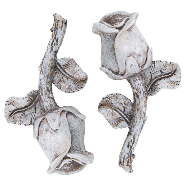 2 Rosen aus Kunststoff Grabdeko aus wetterfestem Kunststoff 11 x 6 x 2 cm kleines Geschenk Garten - Foto 1