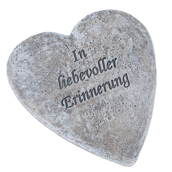 kleines Grabherz mit Inschrift In liebevoller Erinnerung Grabschmuck Andenken wetterfest 11,5 x 12,5 x 1 cm - Foto 1