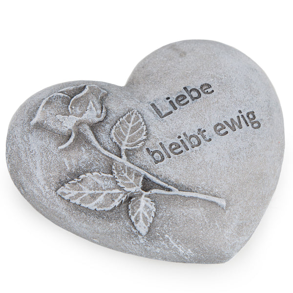 kleines Herz Grabdeko Liebe bleibt ewig Erinnerung an Verstorbenen Grabherz 10,5 cm - Foto 1