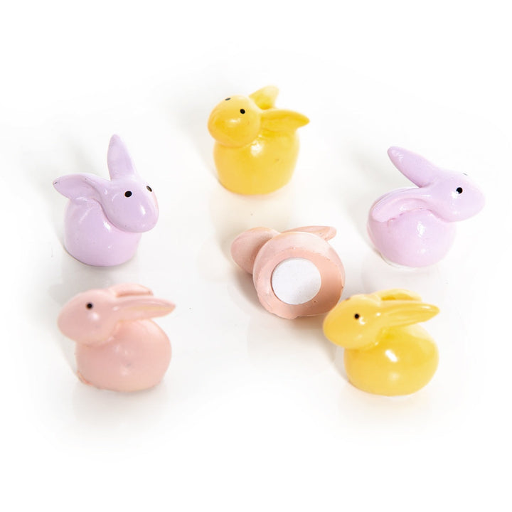 12 Mini Osterhasen bunt mit Klebepunkt Geschenk Ostern 2 cm - Foto 3