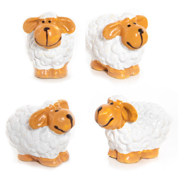 4 Mini Deko Schafe 3,5 cm Schäfchen kleines Geschenk - Foto 1