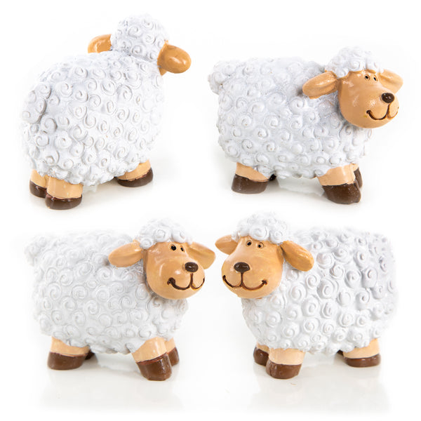 4 kleine Schafe Ostern Deko Figuren Tier Osterfest 6 cm - Foto 1