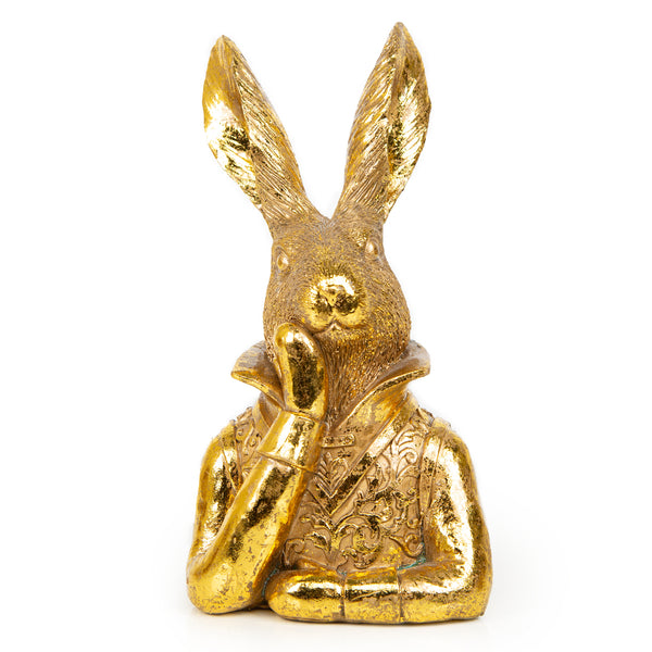 Osterhase Figur gold Osterdeko zum Hinstellen 22 cm - Foto 1
