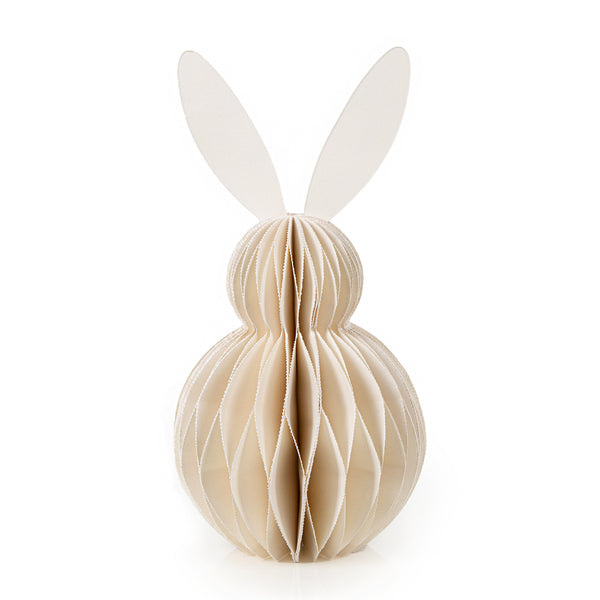 Osterhase aus Papier Honeycomb Waben Hase beige zum Hinstellen modern 20 cm - Foto 1