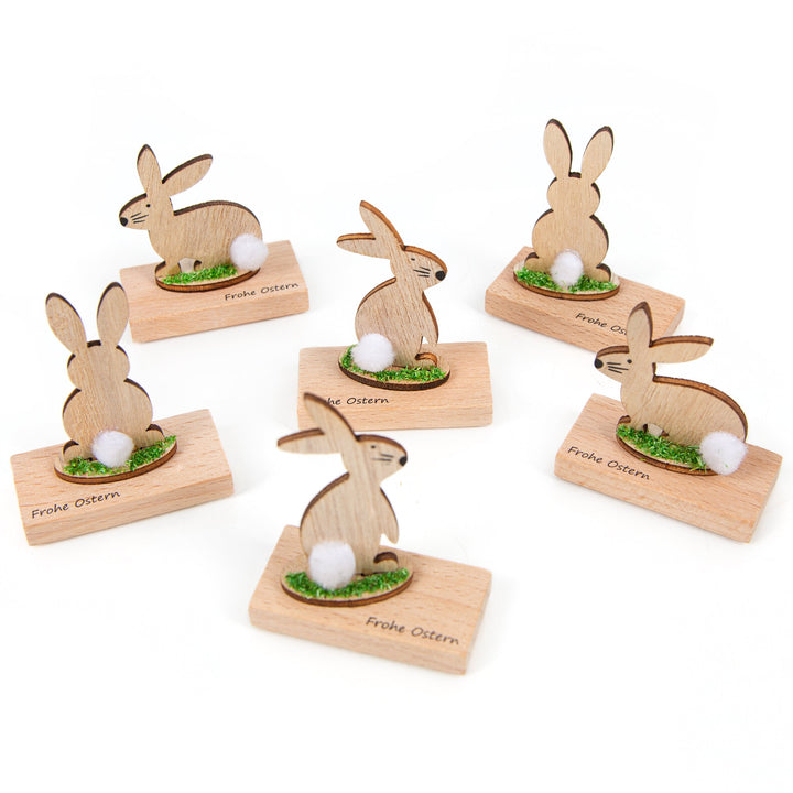 6 Osterhasen Geschenke Frohe Ostern Ostergeschenk aus Holz - Foto 1