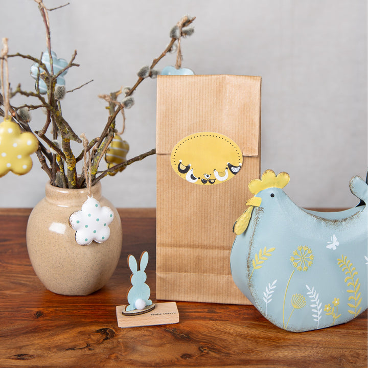 4 Frohe Ostern Geschenke Osterhasen aus Holz Pastell - Foto 3