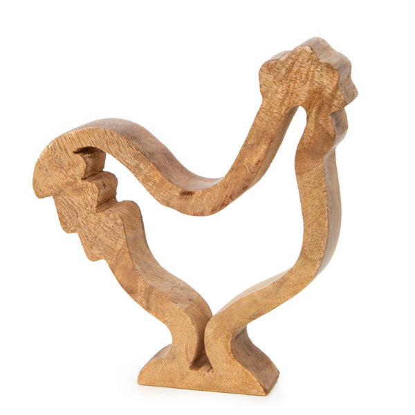 Holzhuhn Osterdekoration zum Hinstellen braun Natur 13 x 14 cm - Foto 1