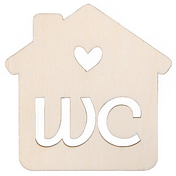 WC Türschild unisex WC-Schild Holzhäuschen 10 cm natur - Foto 1