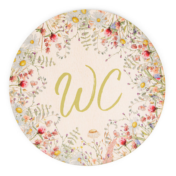 WC-Schild bunt floral Toilettenschild WC Türschild - Foto 1