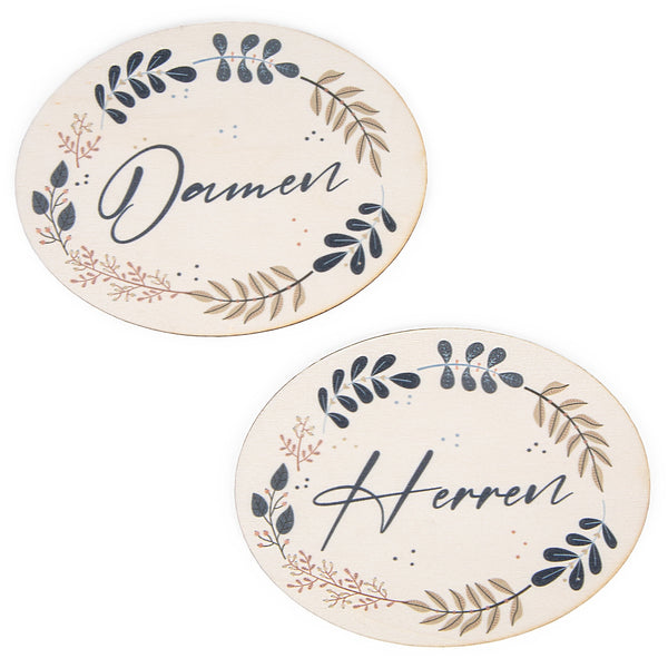 WC-Schilder Set Damen Herren - Türschilder Holz 14,5 x 11 cm - Foto 1