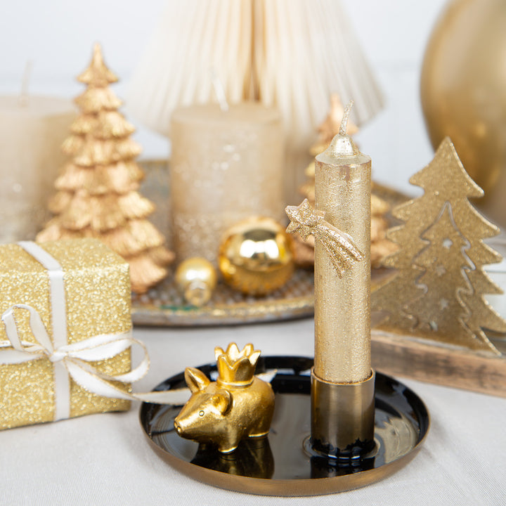 2 Kerzenständer aus Metall mit Schale Stabkerzenhalter 11 cm - Foto 4