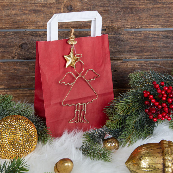 18 vintage Weihnachtsanhänger aus Metall - Herz Baum Stern gold weiß - Foto 2