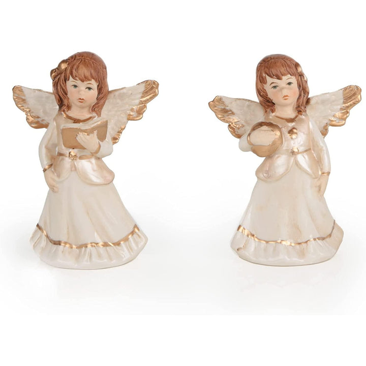 2 Weihnachtsengel Figuren - Engel Schutzengel Dekofigur creme gold - Foto 1