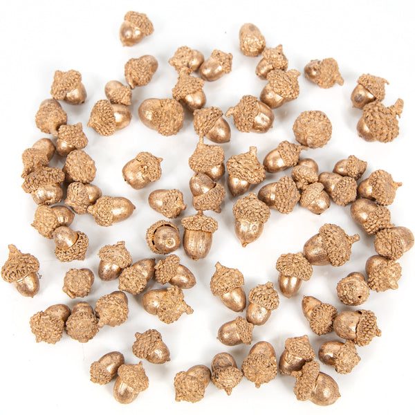 Streuartikel Set 200 g Mini Eicheln aus Holz Gold Weihnachten - Foto 1