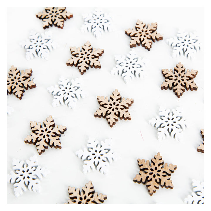 24 kleine Schaukelpferde Weihnachten weiß braun 4cm Streudeko